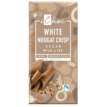iChoc White Nougat Crisp - Rice Choc Kakaozubereitung Bio, 80g