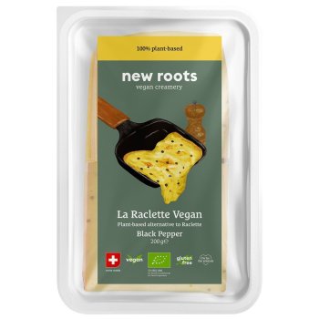 La Raclette Vegan BLACK PEPPER, Vegane Alternative zu Raclette Bio, 200g