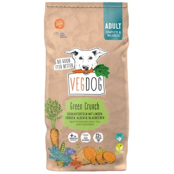 Hundefutter Vegan Green Crunch Trockenfutter, 2kg