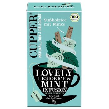 Tea Lovely Liquorice & Spearmint Infusion Herbal Tea Organic, 20 Bags