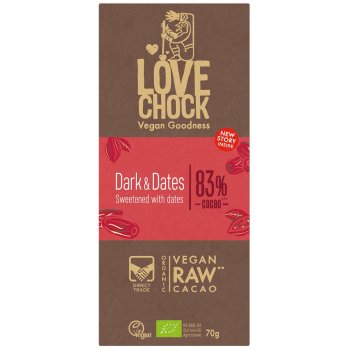 Lovechock Dark & Dates 83% Schokolade Bio, 70g Lovechock Dark & Dates 83% Schokolade Bio, 70g