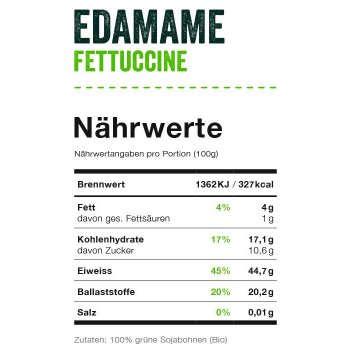 Pasta Edamame Noodles 100% Bio-Bohnen Teigwaren Bio, 200g