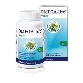 Omega-life Vegan Omega 3 Dose, 60 Kapseln