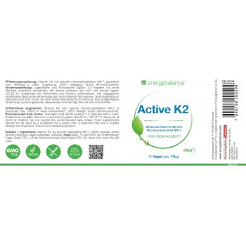 K2 active advanced MK-7 75µg Vitamin, 90 VegeCaps