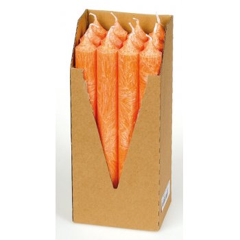 Kerzen 12-er Packung Stabkerze 2,2 x 21cm Orange