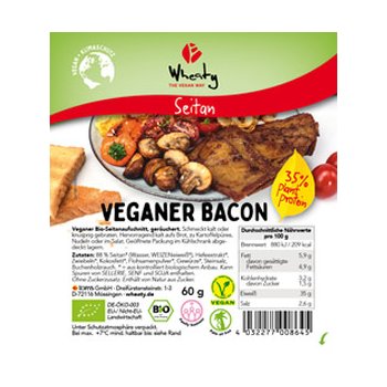 Veganer Bacon Vegane Alternative zu Speck Bio, 60g