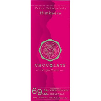 Kokosblütenzucker Chocqlate Virgin Schokolade Himbeere Bio, 75g