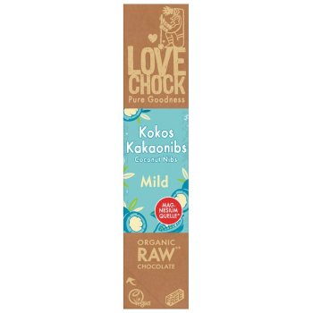 Riegel Lovechock Creamy Kokos-Kakaonibs RAW Bio, 40g Riegel Lovechock Creamy Kokos-Kakaonibs RAW Bio, 40g