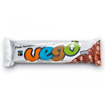 Riegel Vego GROSS Schokolade mit ganzen Haselnüsse Bio, 150g