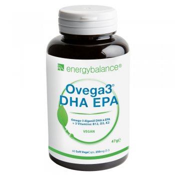 Ovega3® Vitamine, Algenöl DHA & EPA 250mg + B12, D3, K2, 60 VegeCaps