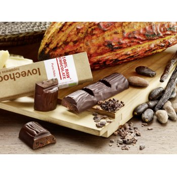 Riegel Lovechock Pur Kakaosplitter Schokolade RAW Bio, 40g