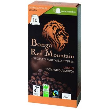 Kaffee Wildkaffee Bonga Kapseln Lungo kompostierbar Bio, 10 Stück