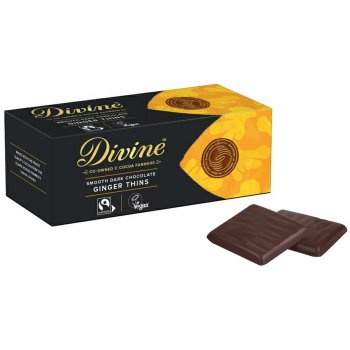 Divine Ingwer Quadrate Zartbitter Schokolade, 200g
