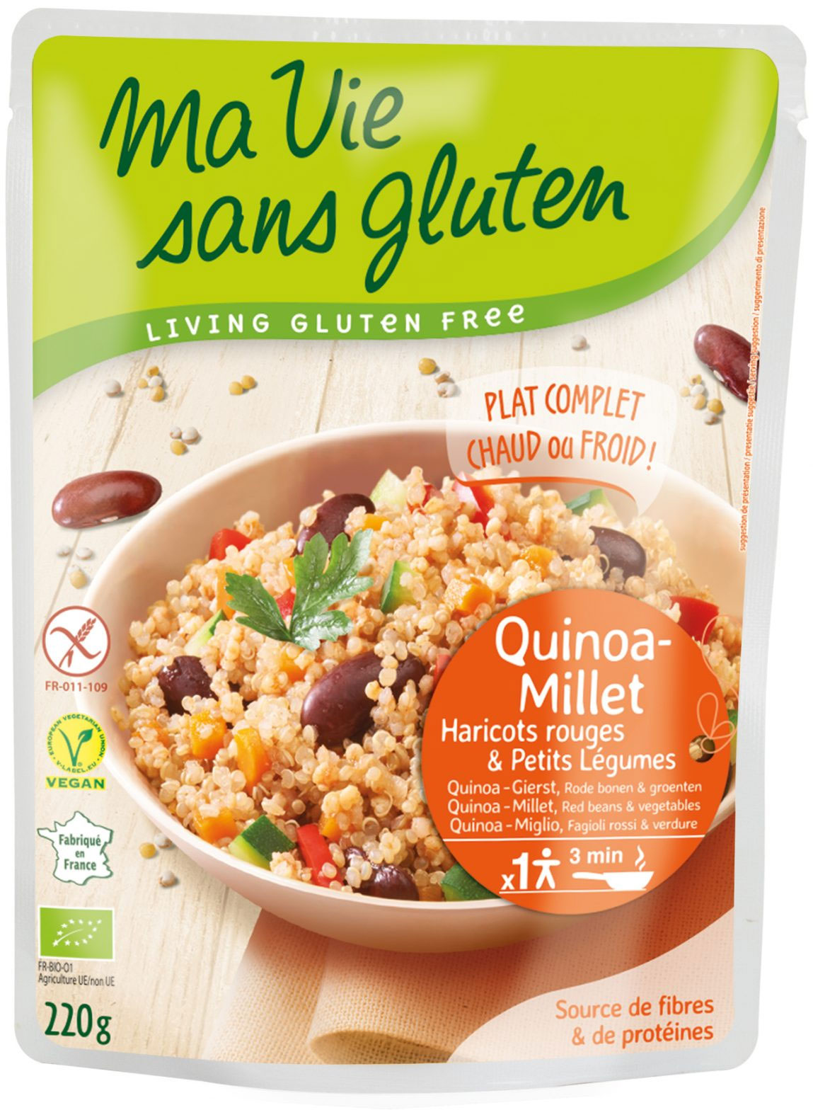 Fertiggericht Quinoa Hirse Kidney Bohnen Glutenfrei Beutel Bio, 220g