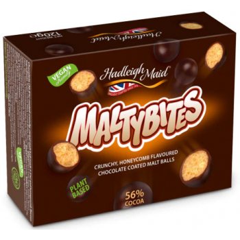 MaltyBites Crunchy Schokoladenüberzogene Malz Kugeln, 120g