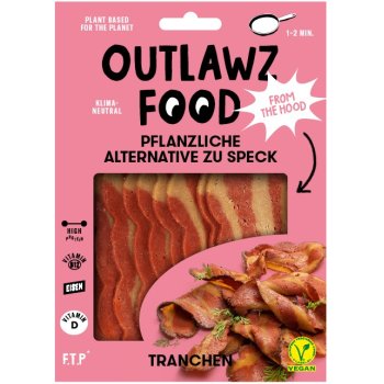 Outlawz Vegane Alternative zu Speck Tranchen, 80g
