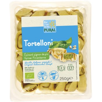 Pasta Frisch Tortelloni Spinat Bio, 250g