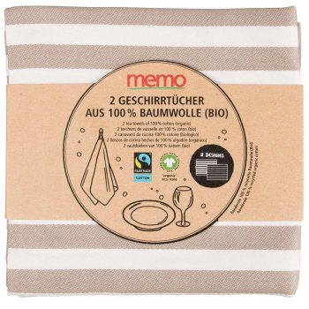 Geschirrtücher Bio Baumwolle #plastikfrei Bio, 2er Pack