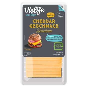 Violife Slices vegan alternative to Cheddar, 140g
