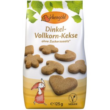 Cookies Birkengold Spelt Wholemeal Biscuits with no added sugar, 125g