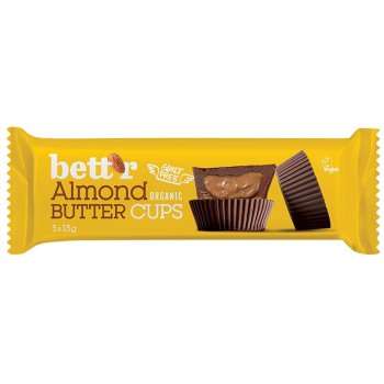 Bett'r Almond Butter Cups Organic, 39g
