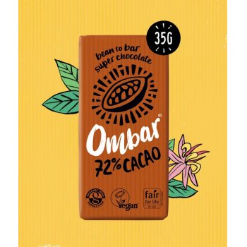 Mini Tablet Ombar Chocolate Dark 72% Raw Organic, 35g