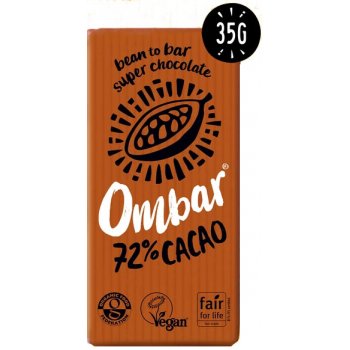 Mini Tablet Ombar Chocolate Dark 72% Raw Organic, 35g