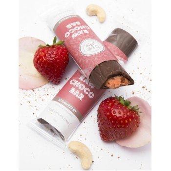 Bar Chocolate Strawberry Cream Filling RAW Chocolate Organic, 30g