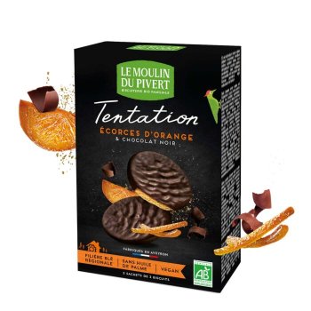 Cookies Tentation Candied Orange Dark Chocolate Organic, 130g Cookies Tentation Candied Orange Dark Chocolate Organic, 130g