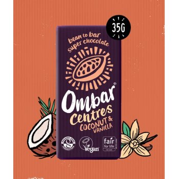 Mini Tablet Ombar Centres Chocolate Coconut & Vanilla Organic, 35g