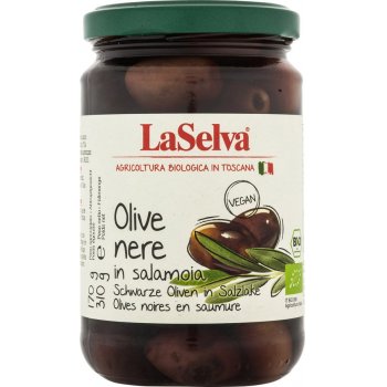 Olives Black Olives WITH STONE in Brine Organic, 310g