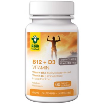 Vitamin B12 Methylcobalamin & Vitamin D3 Lutschtabletten, 60 Stück