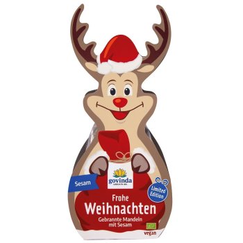 Rudi the Reindeer Roasted Almonds with Sesame Organic, 50g Rudi the Reindeer Roasted Almonds with Sesame Organic, 50g