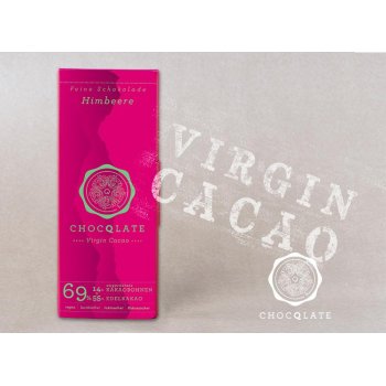 Bar Chocqlate Virgin Chocolate Rasberry 69% Organic, 75g