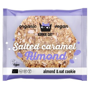 REAL KOOKIE CAT Salted Caramel Almond Cookies GF Organic, 50g