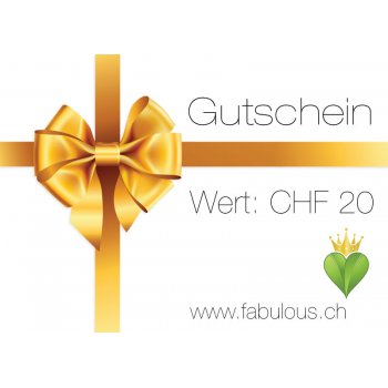 20.- Gift Voucher for fabulous! Vegan Shop Switzerland