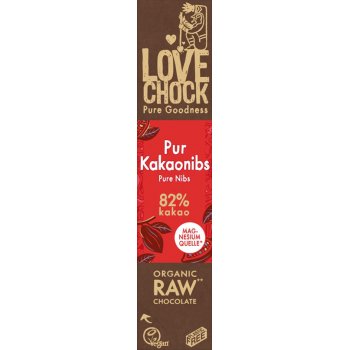 Bar Lovechock Chocolate Pure / Nibs RAW Organic, 40g