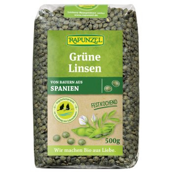 Lentils Green Raw Food Quality Organic, 500g