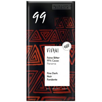 Vivani Chocolate Smooth Dark , 99% Cocoa Organic, 80g