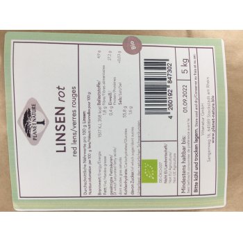 Lentils Red Bulk Organic, 5kg