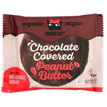 KOOKIE CAT Peanut Butter Chocolate Covered Cookie Gluten Free Organic, 50g