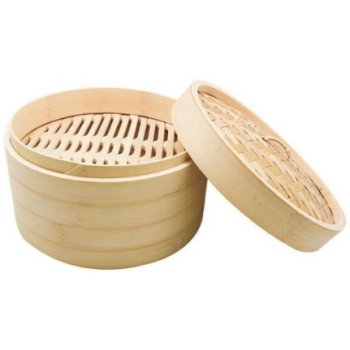 Bamboo steamer two-tier with lid, 1 piece