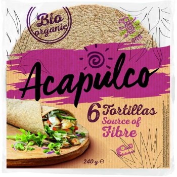 Tortillas Wraps de farine de blé complet 6pcs Bio, 240g