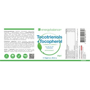 Vitamin E - Tocotrienols alpha - gamma + Tocopherol, 60 VegeCaps