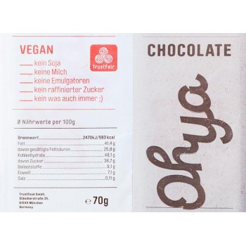 Tablette Chocqlate Ohya Chocolat 60% Bio, 70g