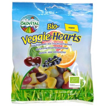 Fruits Gélifiés Veggie-Hearts sans gelatine Bio, 100g