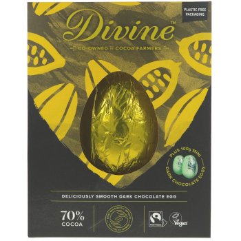 Oeuf de Pâques chocolat noir Vegan Luxury Dark Chocolate Fairtrade, 260g