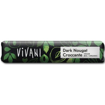 Vivani Chocolat Noir Nougat Croquant Bio, 35g