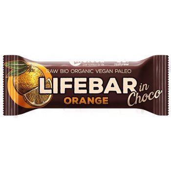 Lifebar Barres énergétiques cru InChoco orange Bio, 40g