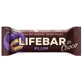 Lifebar Barres énergétiques Cru InChoco prune Bio, 40g